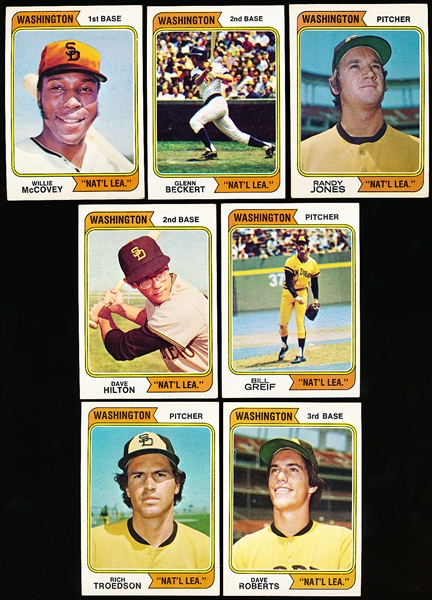 1974 Topps Bb- 7 Diff Wash NL