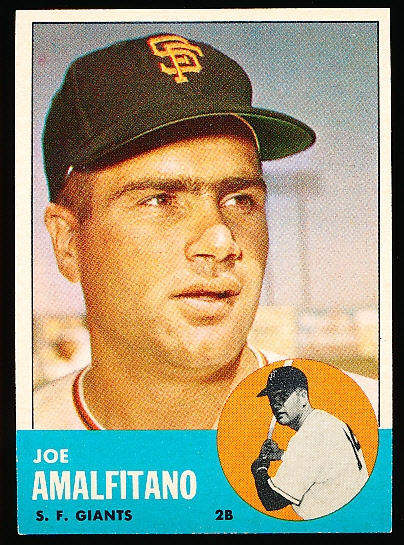 1963 Topps Baseball Wrong back- Joe Amalfitano Front (#242 Power Plus- Aaron/ Banks Back)