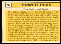 1963 Topps Baseball Wrong back- Joe Amalfitano Front (#242 Power Plus- Aaron/ Banks Back)