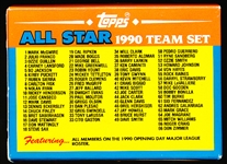 1990 Topps Baseball -TV Glossy Factory 66 Card Boxed Team Set- All Stars