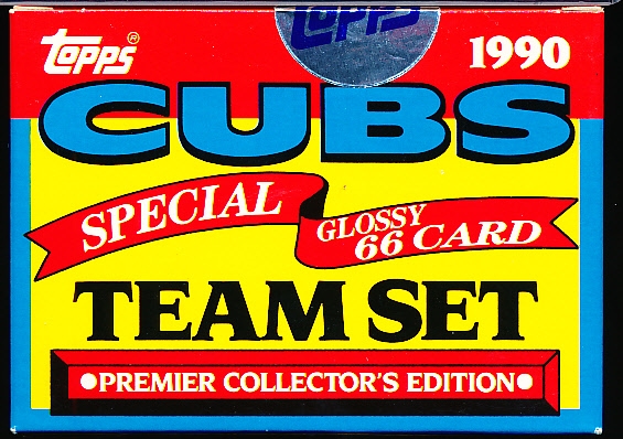 1990 Topps Baseball- TV Glossy Factory 66 Card Boxed Team Set-Chicago Cubs