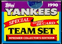 1990 Topps Baseball- TV Glossy Factory 66 Card Boxed Team Set-New York Yankees