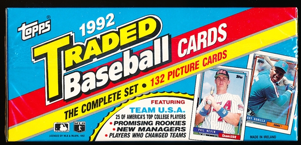 1992 Topps Baseball Traded Set- Factory Sealed “Flat Box” Set- 132 Cards