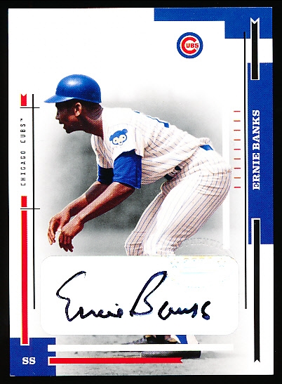 2004 Donruss Throwback Threads Baseball- #208 Ernie Banks- Signature Card #4/5