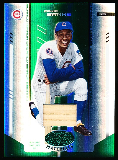 2004 Leaf Certified Materials Baseball- #238 Ernie Banks- Mirror Bat Emerald Card- #5/5