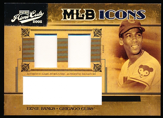 2005 Playoff Prime Cuts Baseball- MLB Icons- #MLB 15 Ernie Banks “Sample” Card