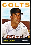 Auto’d 1964 Topps Bsbl. #354 Dave Giusti, Colt .45’s