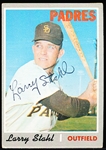 Auto’d 1970 Topps Bsbl. #494 Larry Stahl, Padres