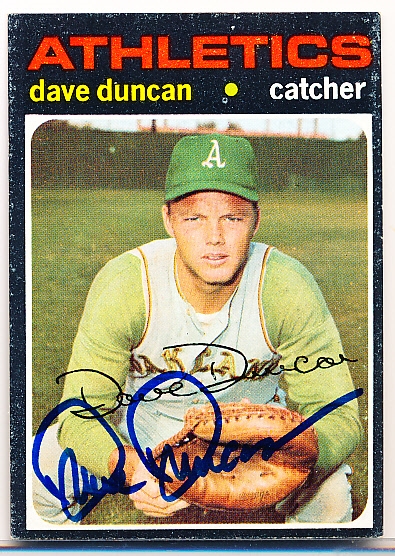 Auto’d 1971 Topps Bsbl. #178 Dave Duncan, Athletics