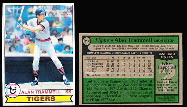 1979 Topps Bsbl. #358 Alan Trammell, Tigers- 20 Cards