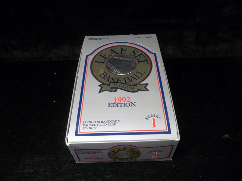 1992 Leaf Bsbl.- 1 Series 1 Box with 36 Unopened Packs