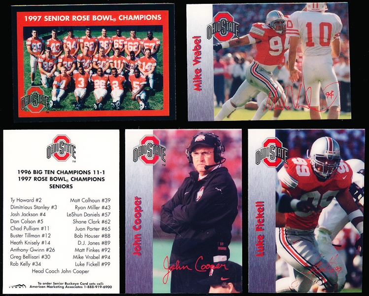 1997 AMA Ohio State College Ftbl. Seniors Near Complete Set of 22/23 Cards