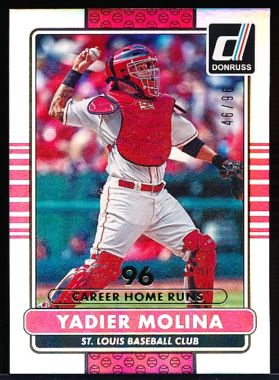 2015 Donruss Bsbl. “Stat Line Career” #160 Yadier Molina, Cardinals- #46/96!