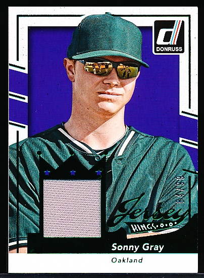 2016 Donruss Bsbl. “Jersey Kings Green” #JK-SG Sonny Gray, Oakland- #84/99.