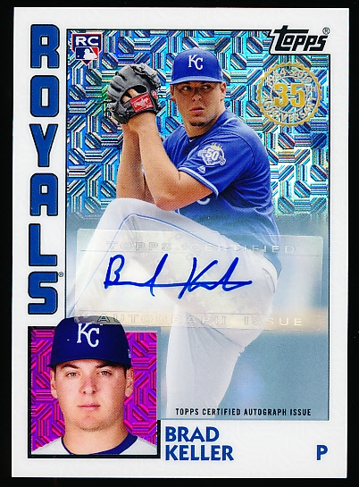 2019 Topps Bb- “1984 Autograph”- #T84-35 Brad Keller, Royals- #15/199