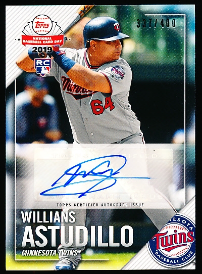 2019 Topps National Baseball Card Day- “Autograph”- #AU-WA Willians Astudillo, Twins