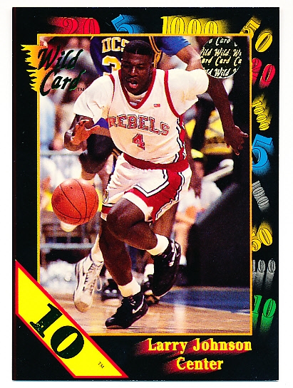 1991 Wild Card Draft Bskbl. “10 Stripe” #24 Larry Johnson RC