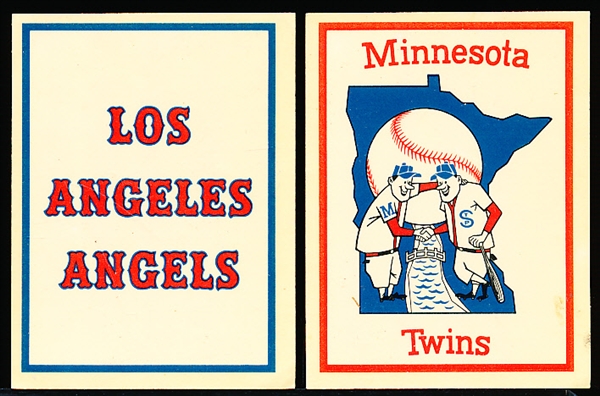 1961-62 Fleer Team Bb Decals- 2 Diff- White background/ Blue back