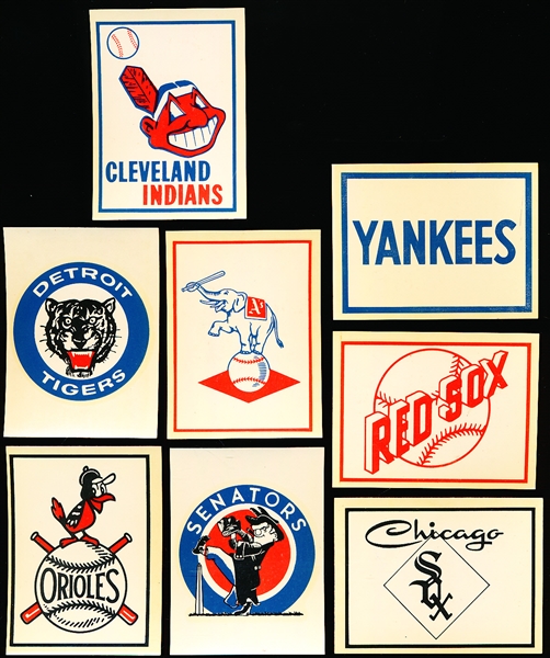 1961-62 Fleer Team Bb Decals- 8 Diff- White background/ Red backs