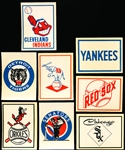1961-62 Fleer Team Bb Decals- 8 Diff- White background/ Red backs