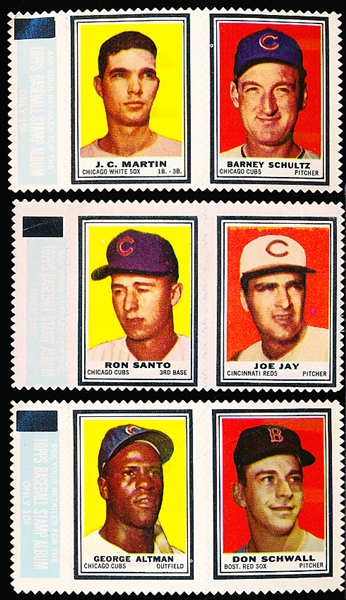 1962 Topps Baseball Stamp Pairs with panels- 3 Diff