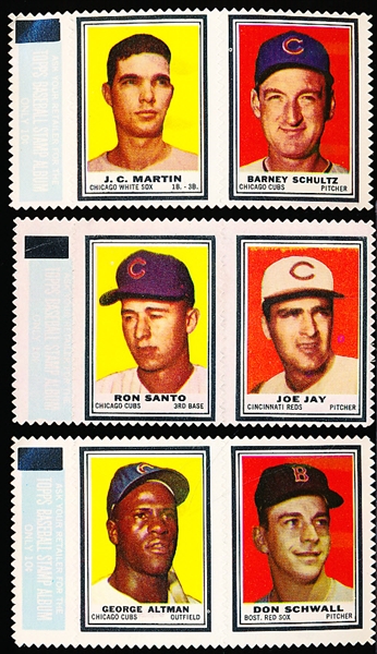 1962 Topps Baseball Stamp Pairs with panels- 3 Diff