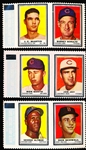1962 Topps Baseball Stamp Pairs with panels- 3 Diff