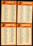 1973 O-Pee-Chee Baseball- Blue Team Checklist Set of 24