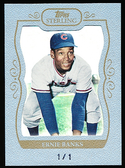 2008 Topps Sterling Bb- “Framed Sterling Silver”- 1/1- #281 Ernie Banks, Cubs