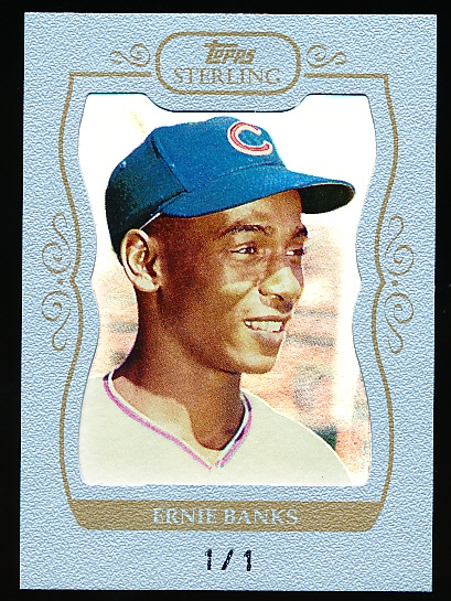 2008 Topps Sterling Bb- “Framed Sterling Silver”- 1/1- #284 Ernie Banks, Cubs
