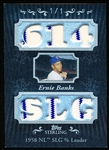 2008 Topps Sterling Bb- “Career Stats Relics Six Sterling Silver”- 1/1- #6CS-67 Ernie Banks, Cubs