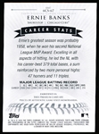 2008 Topps Sterling Bb- “Career Stats Relics Six Sterling Silver”- 1/1- #6CS-67 Ernie Banks, Cubs