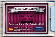 2015 Brothers Inc. World Stars Charity Products- “Autorait Flag Background Variation”- Ernie Banks- 1/1