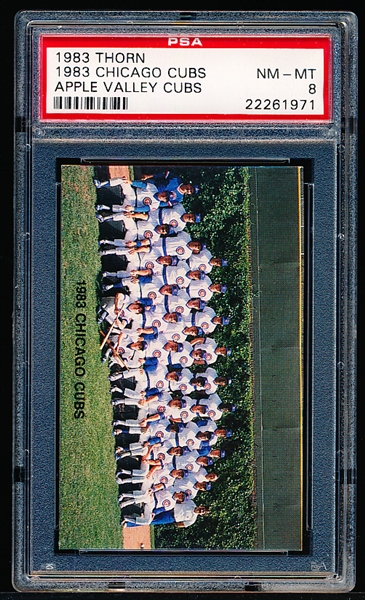 1983 Thorn Apple Valley- Chicago Cubs Team Card- PSA Nm-Mt 8