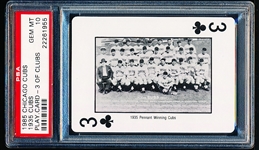 1985 Brickhouse Playing Card- Three of Clubs- 1935 Chicago Cubs Team Card- PSA Gem Mint 10