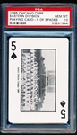 1985 Brickhouse Chicago Cubs Playing Card- Five of Spades- 1984 Eastern Division Champs- PSA Gem Mint 10