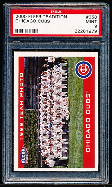 2000 Fleer Tradition Bb-#350 Chicago Cubs Team Card- PSA Mint 9