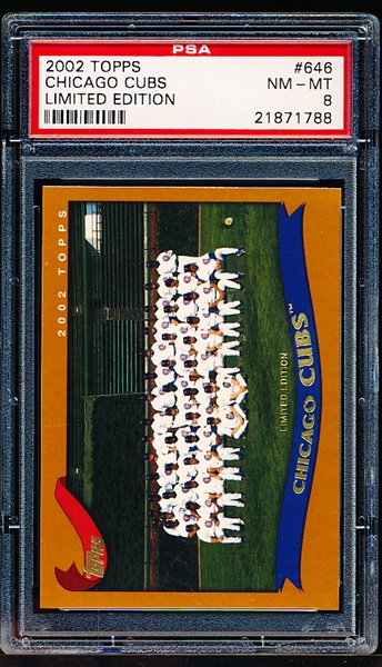 2002 Topps Limited Edition Bb- #646 Chicago Cubs Team Card- PSA Nm-Mt 8
