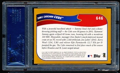 2002 Topps Home Team Advantage Bb- #646 Chicago Cubs Team Card- PSA Mint 9