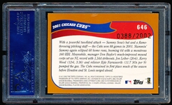 2002 Topps Gold Bb-#646 Chicago Cubs Team Card (#388/2002)- PSA Mint 9