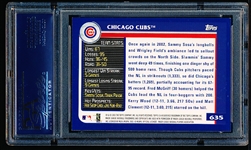 2003 Topps Bb- #635 Chicago Cubs Team Card- PSA Nm-Mt 8