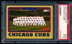 2005 Topps Gold Bb- #643 Chicago Cubs Team Card (#1394/2005)- PSA Mint 9