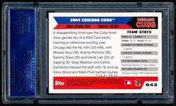 2005 Topps Gold Bb- #643 Chicago Cubs Team Card (#1394/2005)- PSA Mint 9