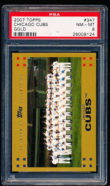 2007 Topps Bb Gold- #347 Chicago Cubs Team Card (#855/2007)- PSA Nm-Mt 8
