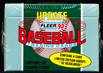 1992 Fleer Baseball Update Factory Set of 136
