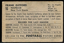 1952 Bowman Fb Small- #16 Frank Gifford, USC/Giants