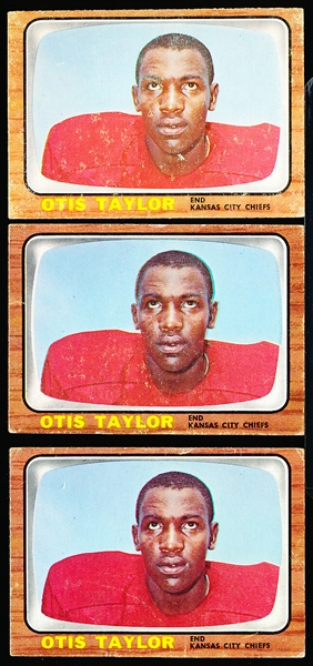 1966 Topps Fb- #75 Otis Taylor, Chiefs- 3 Cards