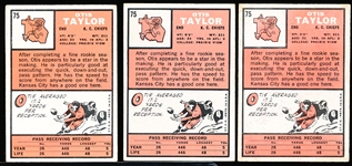 1966 Topps Fb- #75 Otis Taylor, Chiefs- 3 Cards