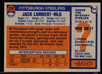 1976 Topps Fb- #220 Jack Lambert RC