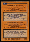 1978 Topps Bb- #707 Molitor/Trammell RC